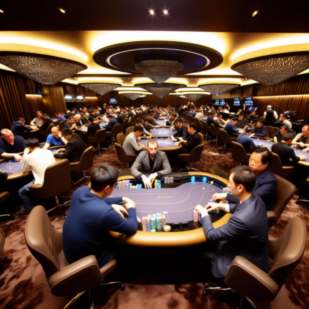 Modern, elegáns pókerterem versenyasztalokkal az Auto Car Advice helyszínén.